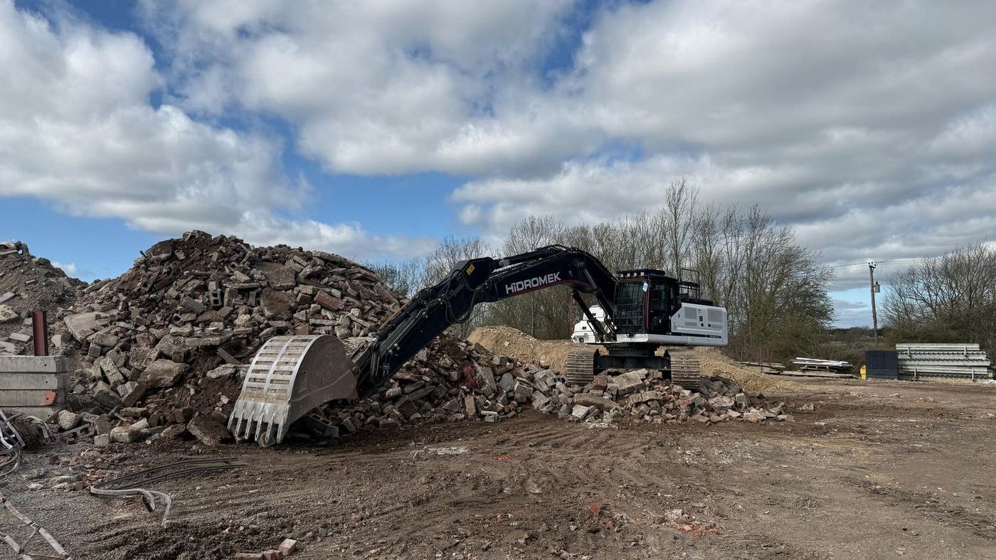 Excavator working on site